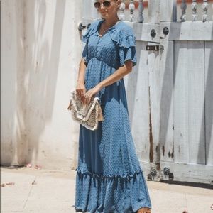 Swiss dot vici maxi dress